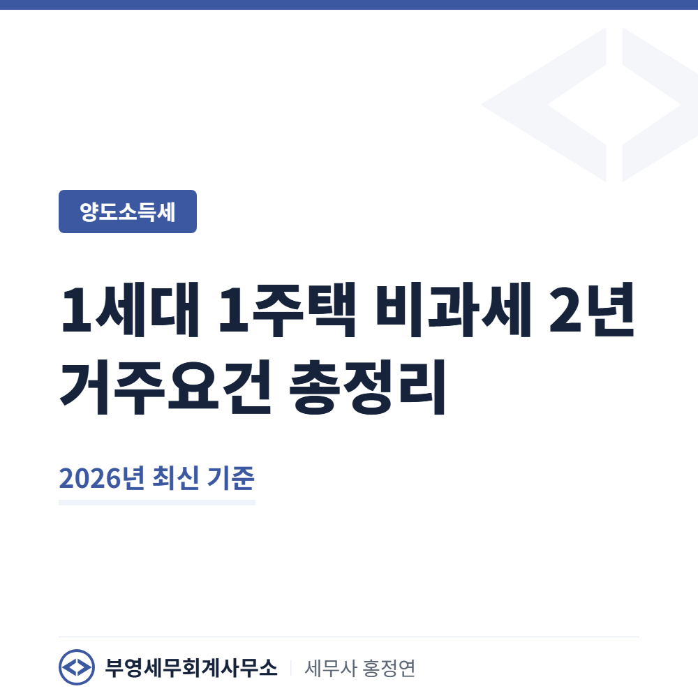 1세대 1주택 비과세, 2년 거주요건 총정리